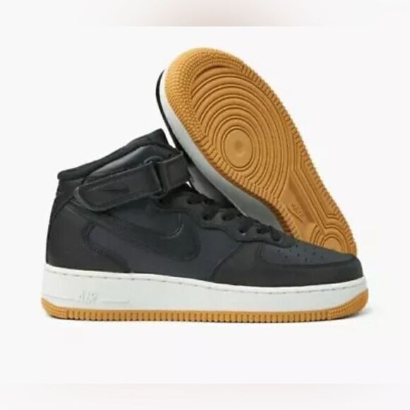 [DV7585-001] Nike Men's AIR FORCE 1 MID Black Anthracite *NEW* Sz 9 - Picture 1 of 3